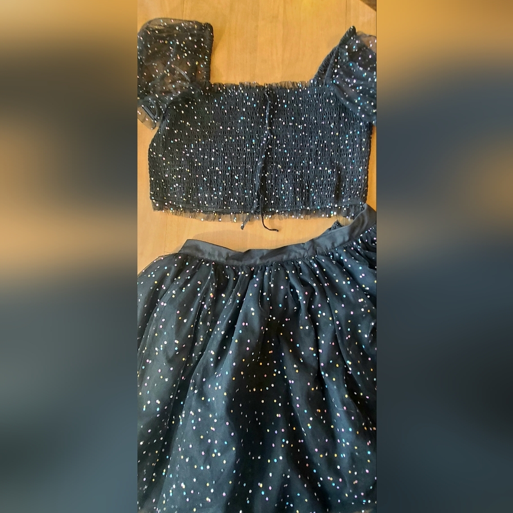 Unique Vintage party SET, top & skirt